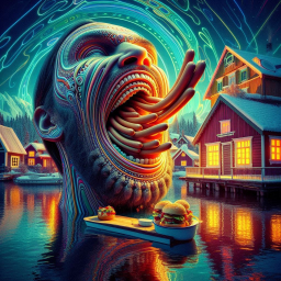 MOUTH SPITTING OUT A FEAST OF NIGHTMARES