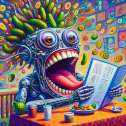 ROBOT GOBBLING PICKLES LIKE A GLUTTONOUS BEAST