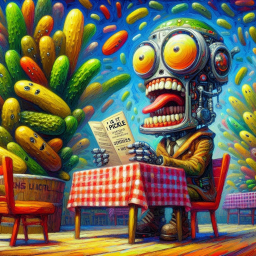 ROBOT CHEWS ON PICKLES LIKE A GLUTTONOUS BEAST