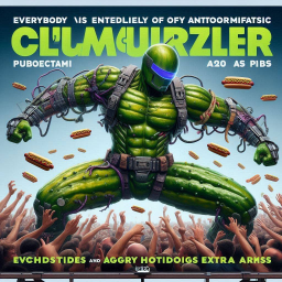 PICKLE MUSCLE MAN SLAMMING HOT DOGS IN FACES