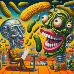 ROBOTS SWALLOWING PICKLES IN A GROSS DINNER