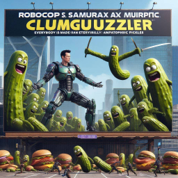 PICKLES ATTACKING BURGERS IN A GROSS BATTLE